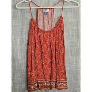 Women's Old Navy Orange Floral Dress Size‎ L